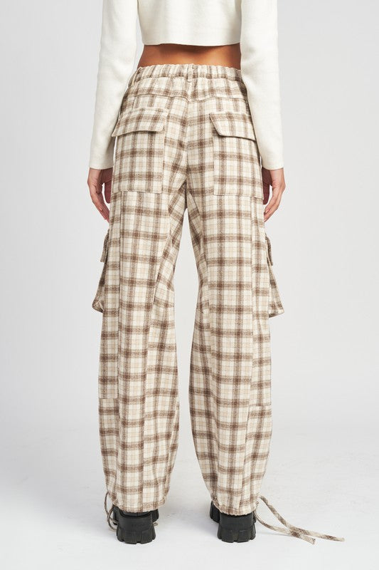 Squared Cargo Pants W/Drawstring