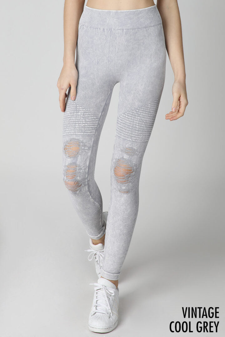 Cool Grey Vintage Ripped Jeggings