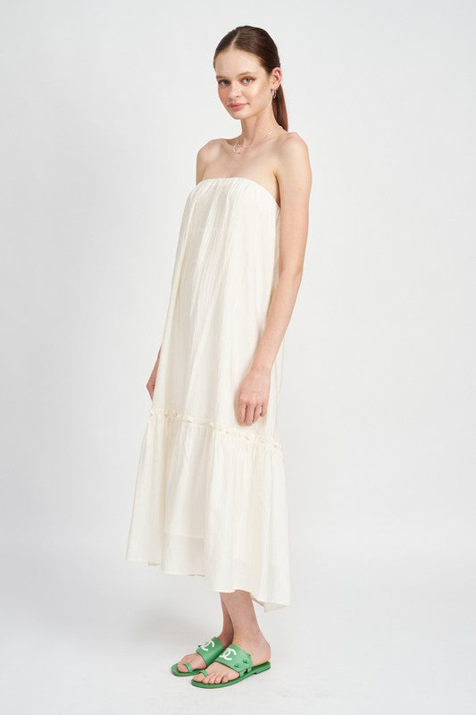 Strapless Tiered Maxi Dress